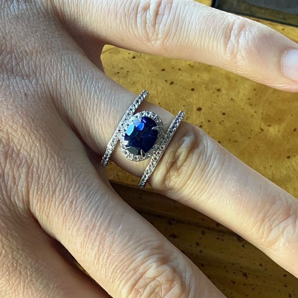 Royal Blue Mystic Topaz Sterling Silver Ring Size 6 - Picture 4 of 10